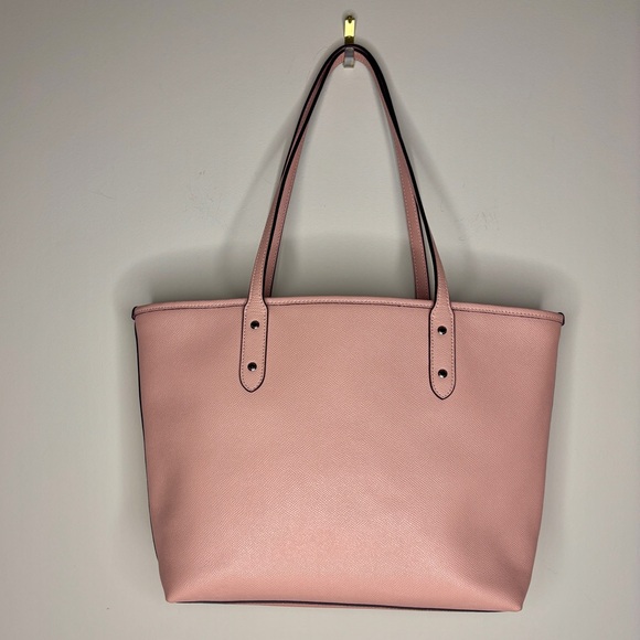 Coach City Tote Bag Petal Pink Blush Crossgrain Leather Handbag Like New Purse - Picture 4 of 10
